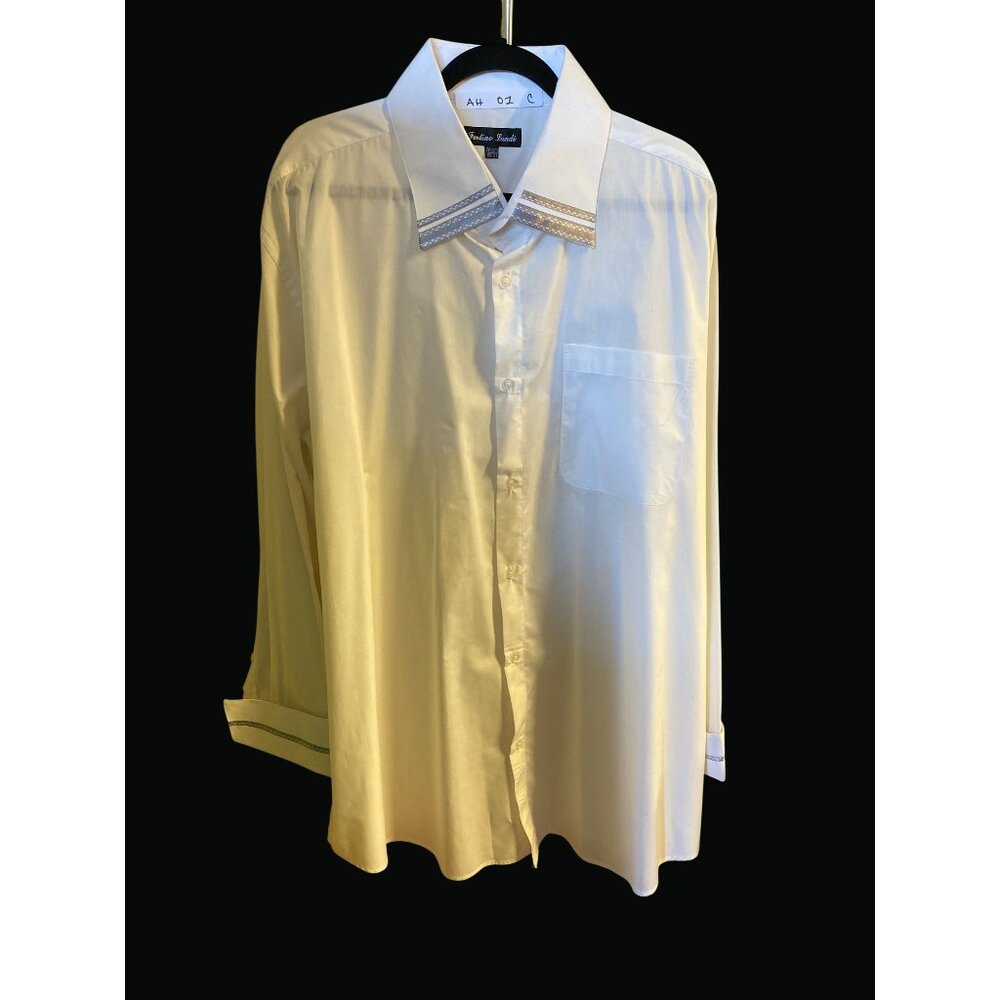 Fortino Landi Mens Classic White Button-Up Shirt Size 36/37 HA01 C Free Shipping